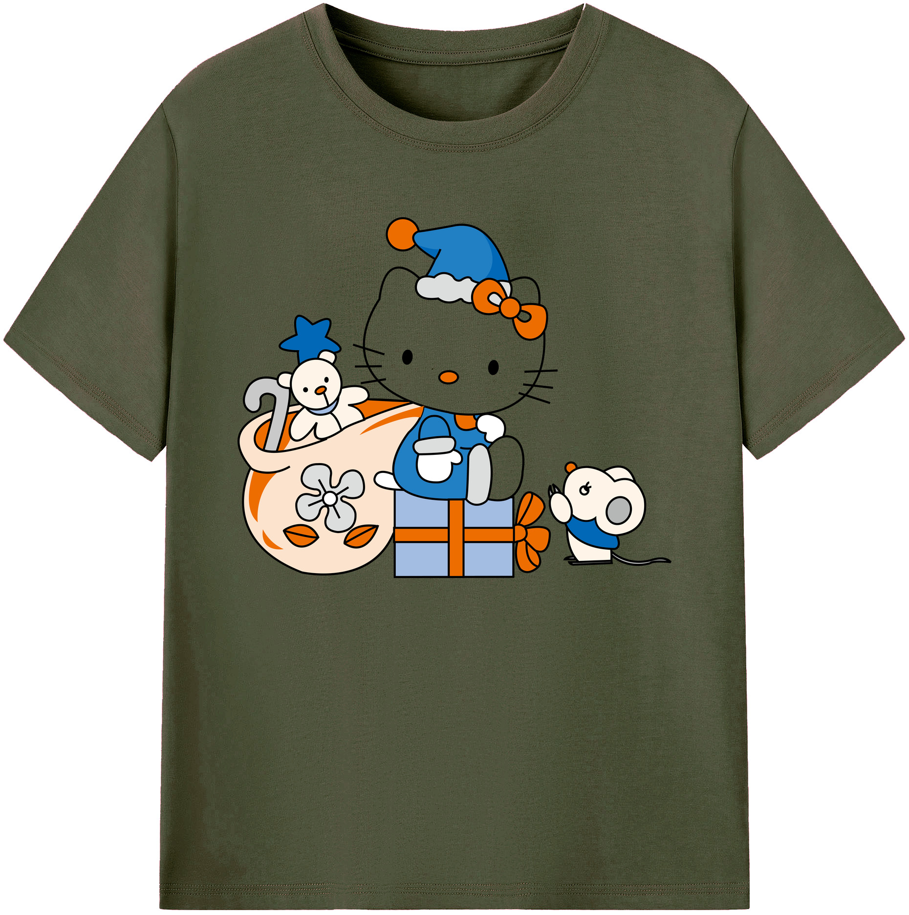 （画像用） Hello Kitty ハローキティ 綿100％ メンズ半袖Tシャツ｜肌触りやわらか＆通気性
